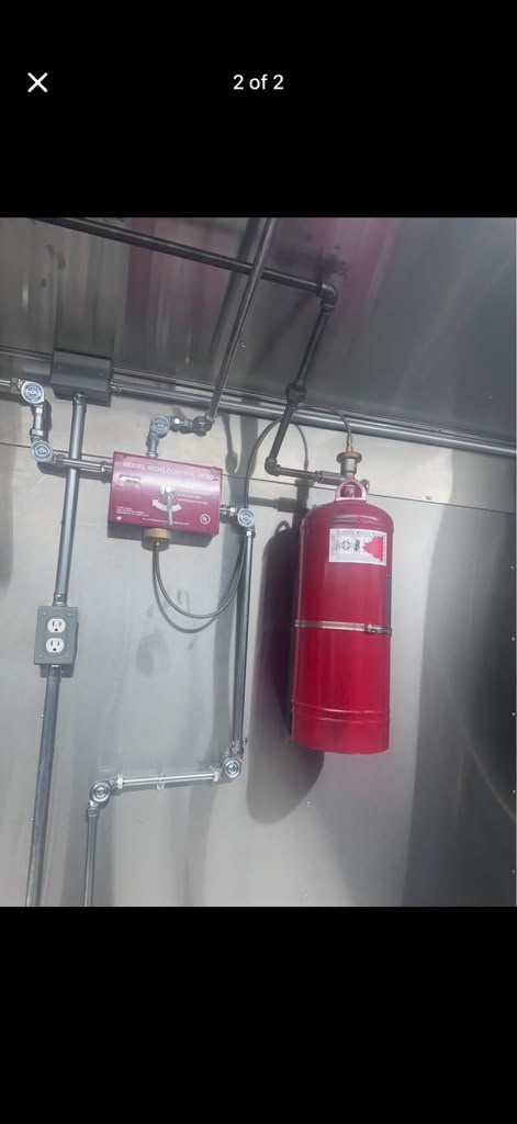 Fire suppression system inside a food trailer